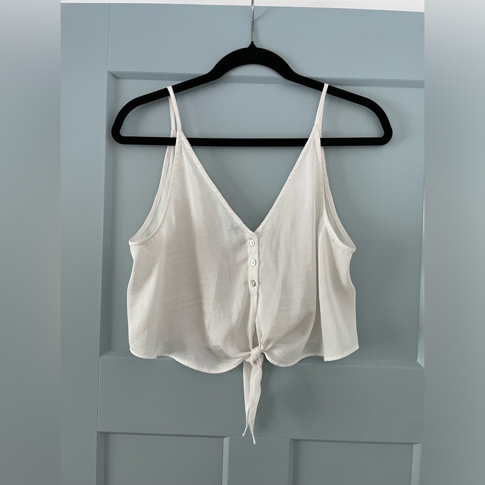 Free People Satin Tie Front Cami